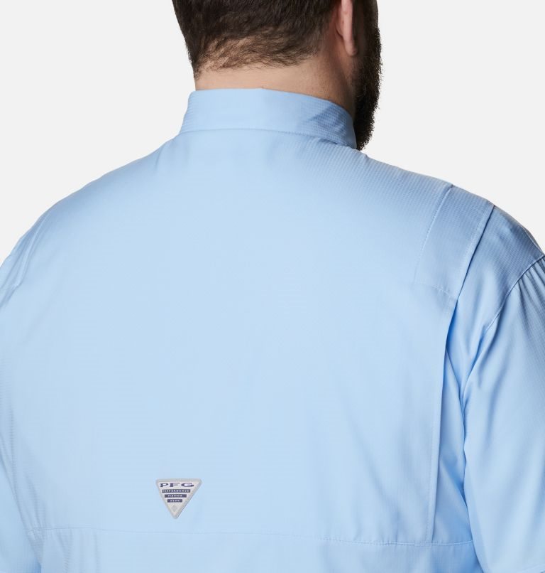 Men's Columbia PFG Tamiami II Long Sleeve Shirts Light Blue | Plus Size CA-TLAC1